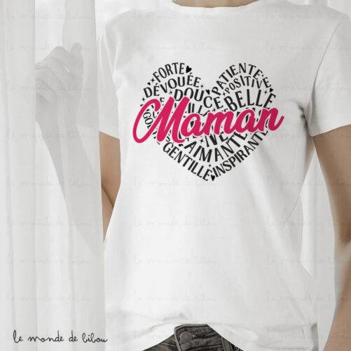 T-shirt Maman d'amour cœur