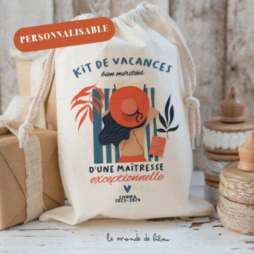 Sac de rangement personnalisé "Kit Vacances"