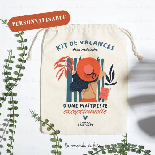 Sac de rangement personnalisé "Kit Vacances"