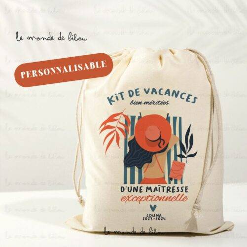 Sac de rangement personnalisé "Kit Vacances"