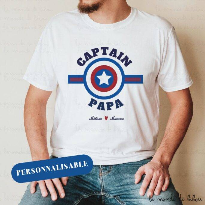 T-shirt Personnalisé Captain Papa