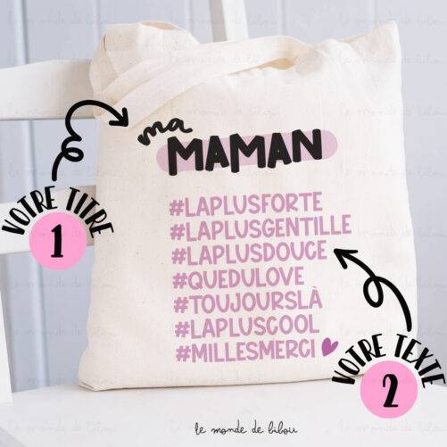 Sac Tote bag personnalisé Hashtag