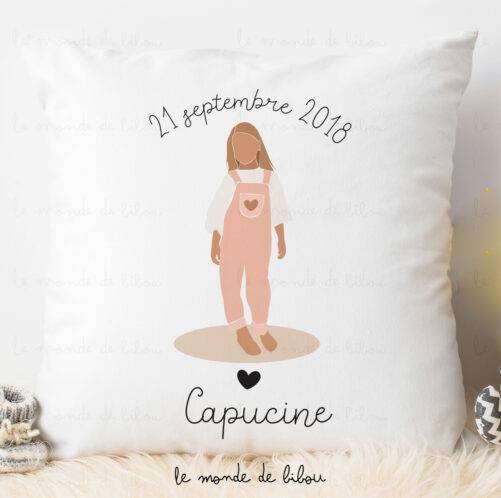 Coussin personnalisé sieste maternelle