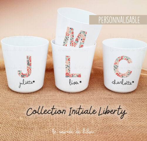 Gobelet enfant initiale liberty personnalisé