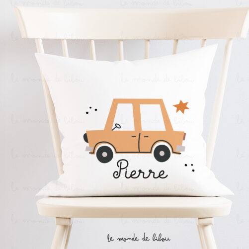 Coussin personnalisé maternelle voiture