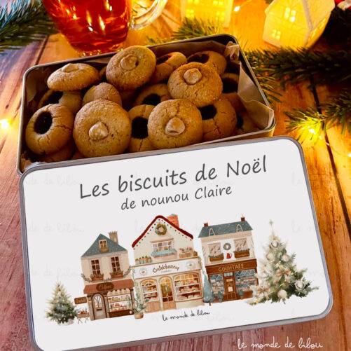 Boîte à biscuits de Noël personnalisée