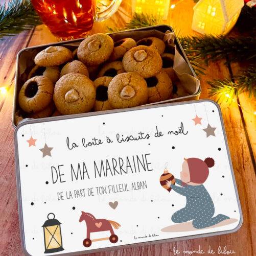 Boîte à biscuits de Noël personnalisée