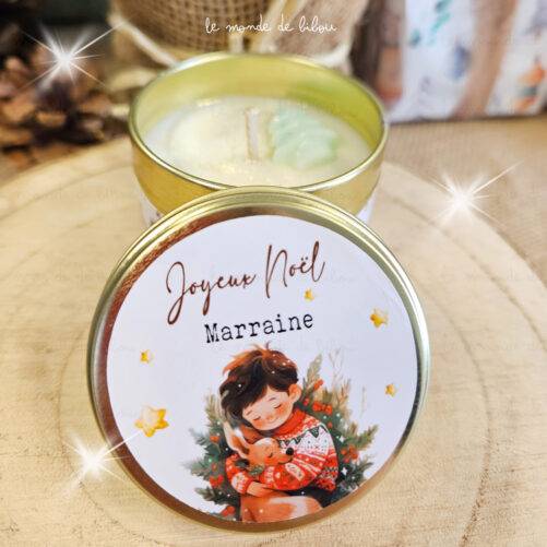 Bougie personnalisée Joyeux Noël