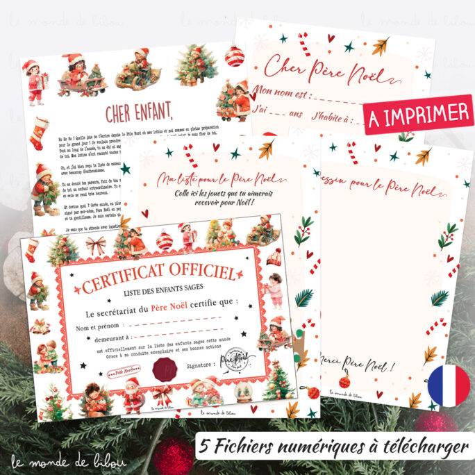 Kit numérique Lettre et liste du Père Noël