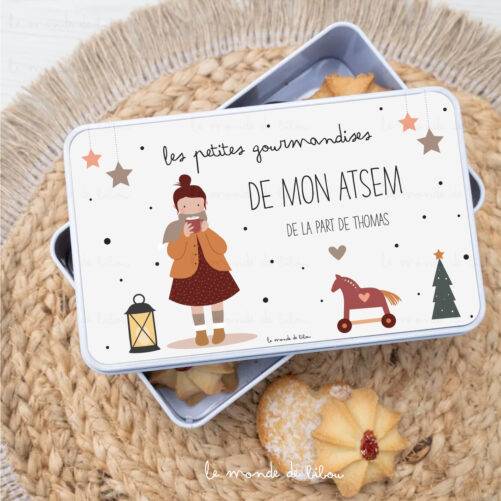 Boîte à biscuits de Noël personnalisée