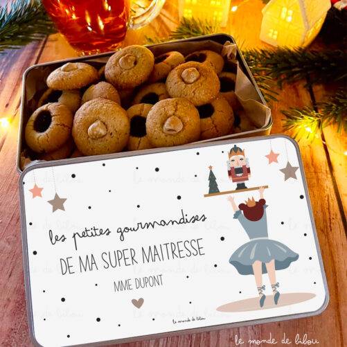 Boîte à biscuits de Noël personnalisée