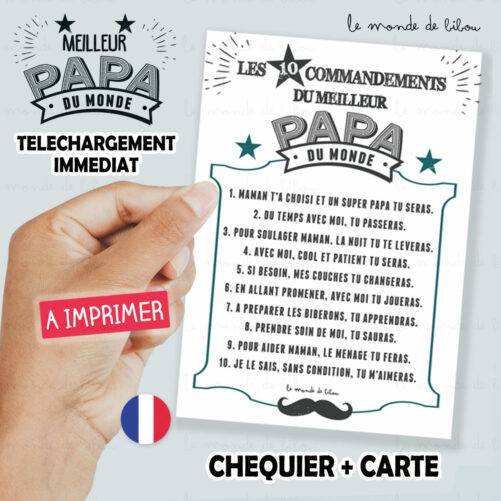 Chéquier Papa numérique à imprimer