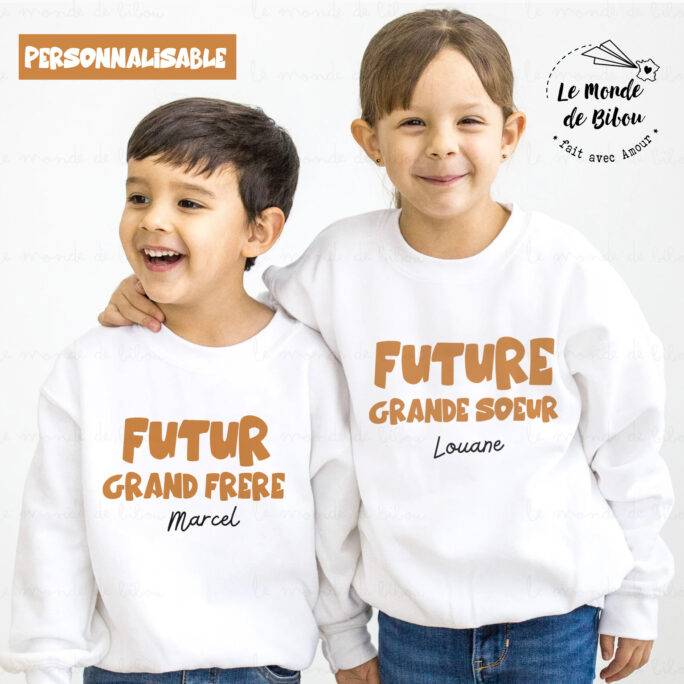 Sweat futur(e) frère sœur personnalisé