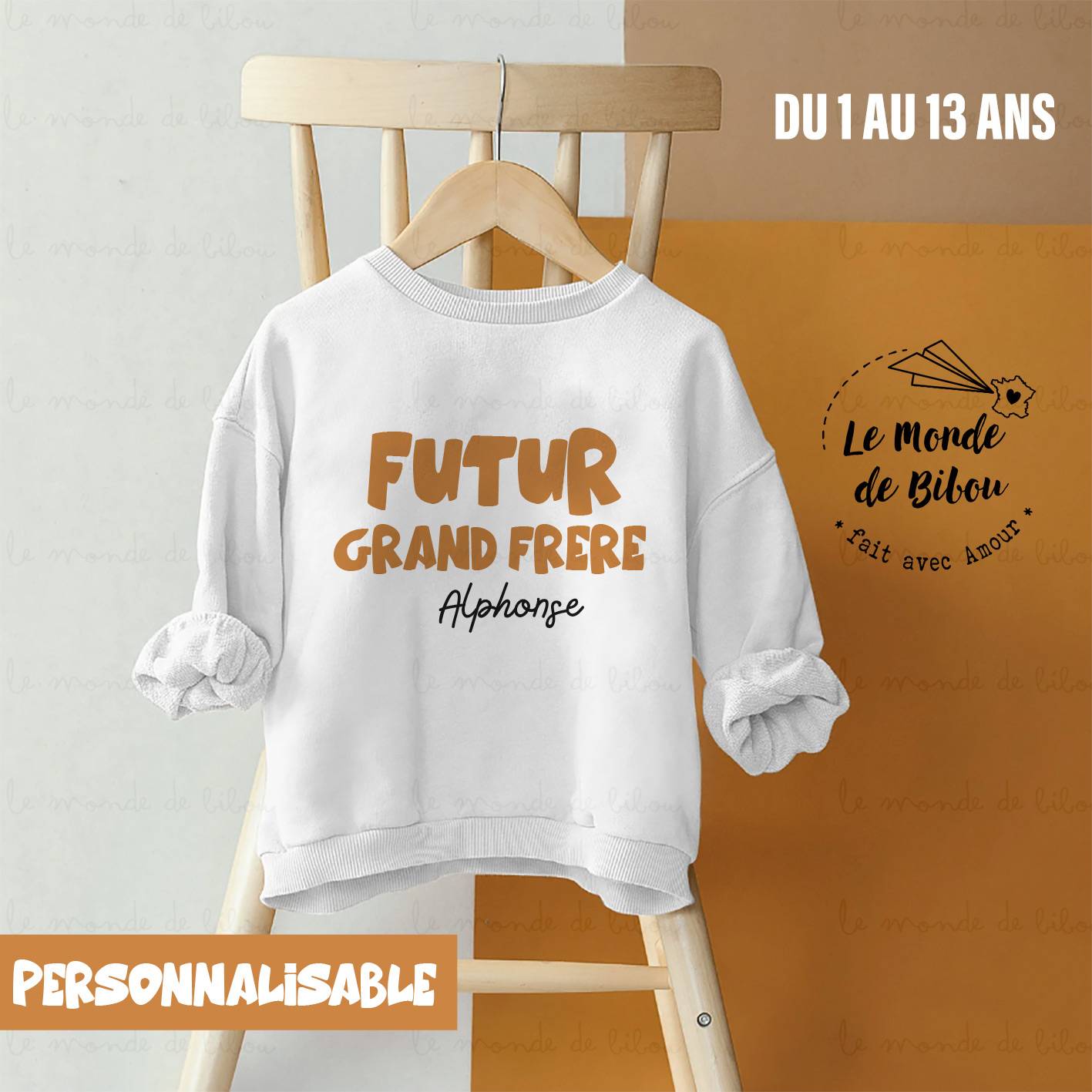 Sweat futur(e) frère sœur personnalisé