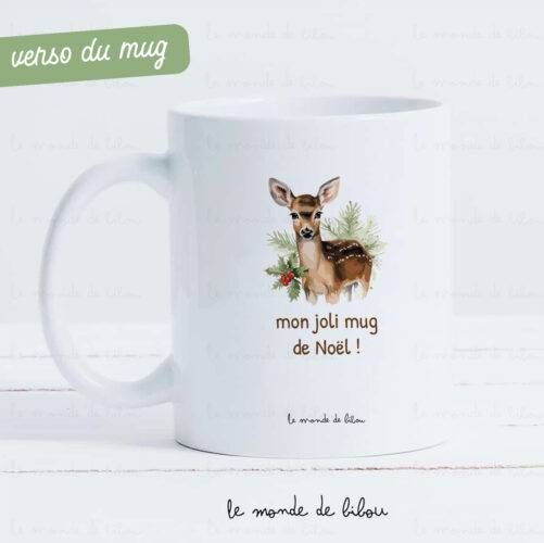 Mug Personnalisable Noël - Cerfs et Ambiance Hivernale