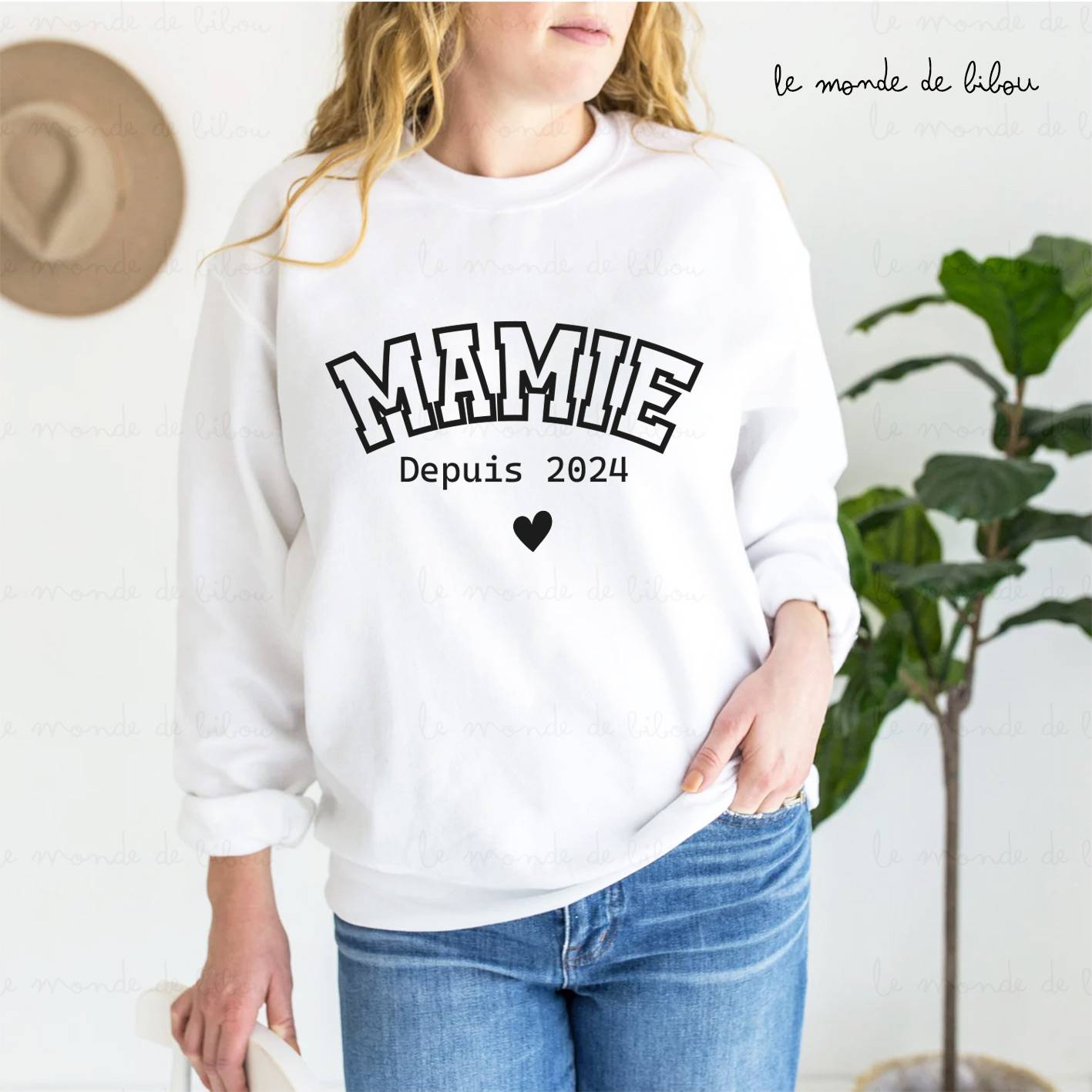 Sweat personnalisé Mamie, Tata ou Marraine