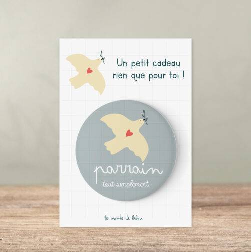 Offrez un magnet unique pour le parrain ou la marraine, avec design exclusif et carte assortie. Un cadeau plein de tendresse pour un baptême