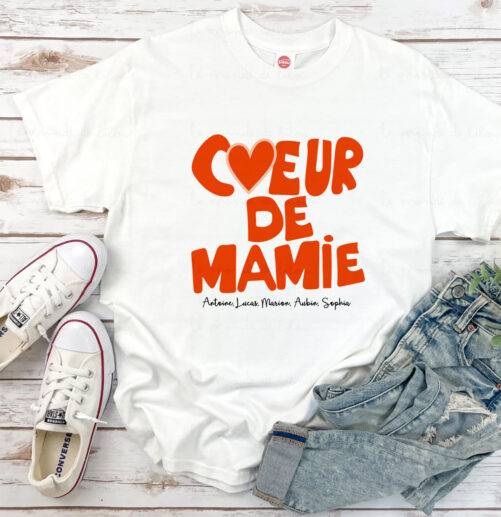 T-shirt Cœur de Mamie personnalisé