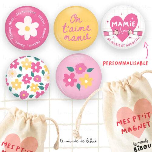 Magnets personnalisables pour Mamie