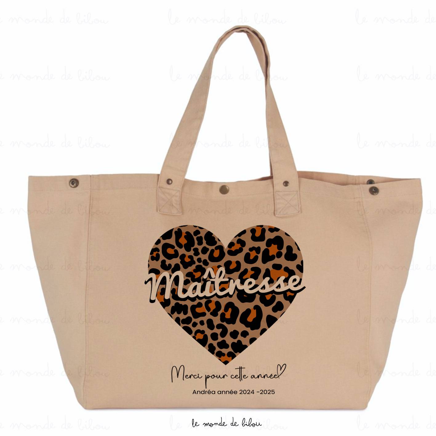 Cabas sac maîtresse personnalisée