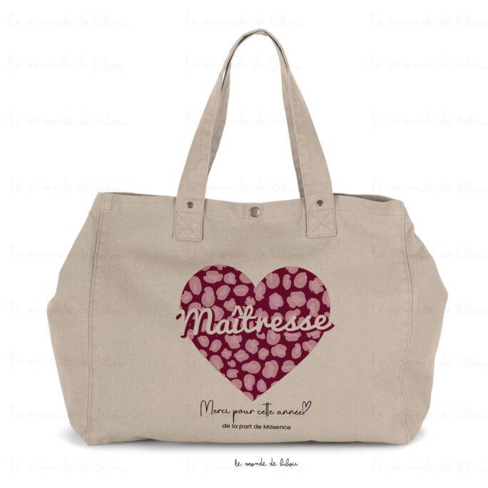 Cabas sac maîtresse personnalisée