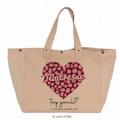 Cabas sac maîtresse personnalisé